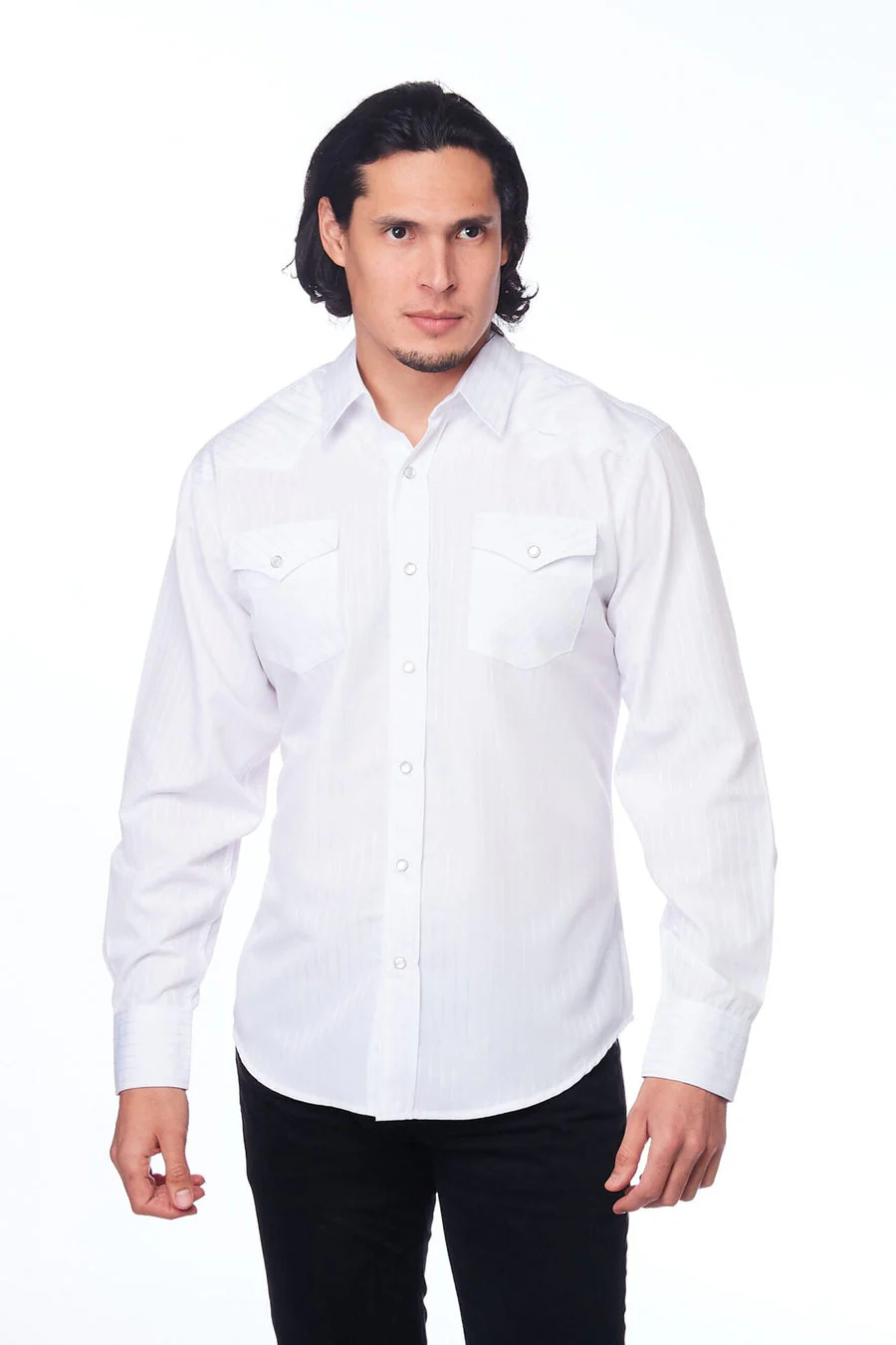 Men's Western Two Tone White Shirt - Image 4