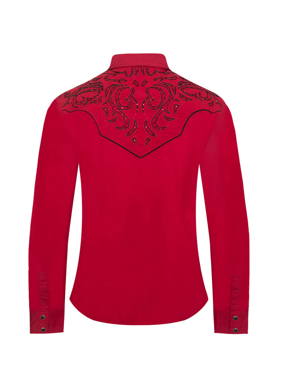 Women’s Western Embroidered diamond studded Shirts-LS500D-525 - Image 2