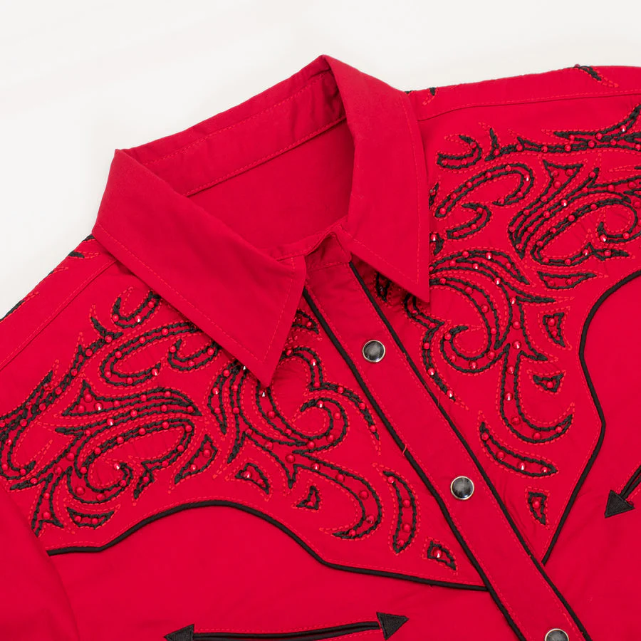 Women’s Western Embroidered diamond studded Shirts-LS500D-525 - Image 3