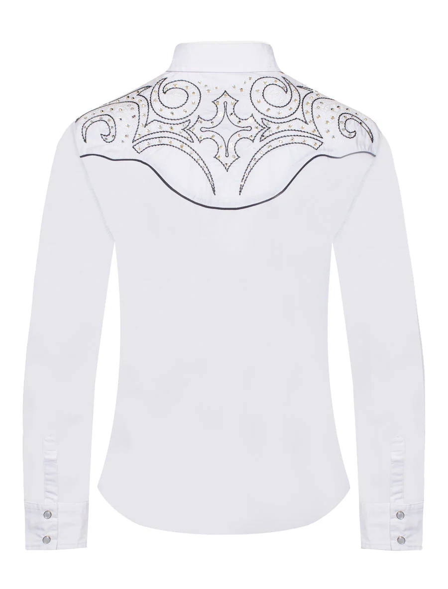 Women’s Western Embroidered diamond studded Shirts-LS500D-526 - Image 2