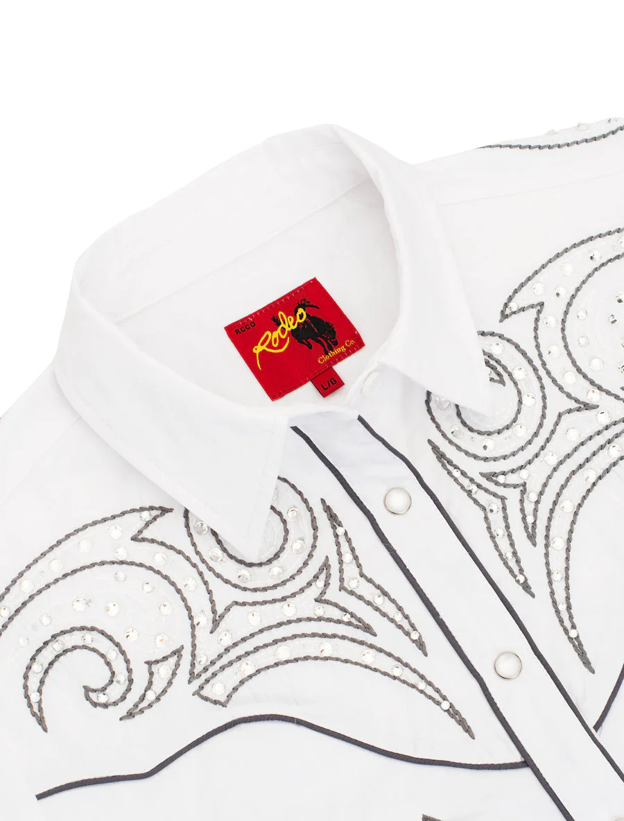 Women’s Western Embroidered diamond studded Shirts-LS500D-526 - Image 3