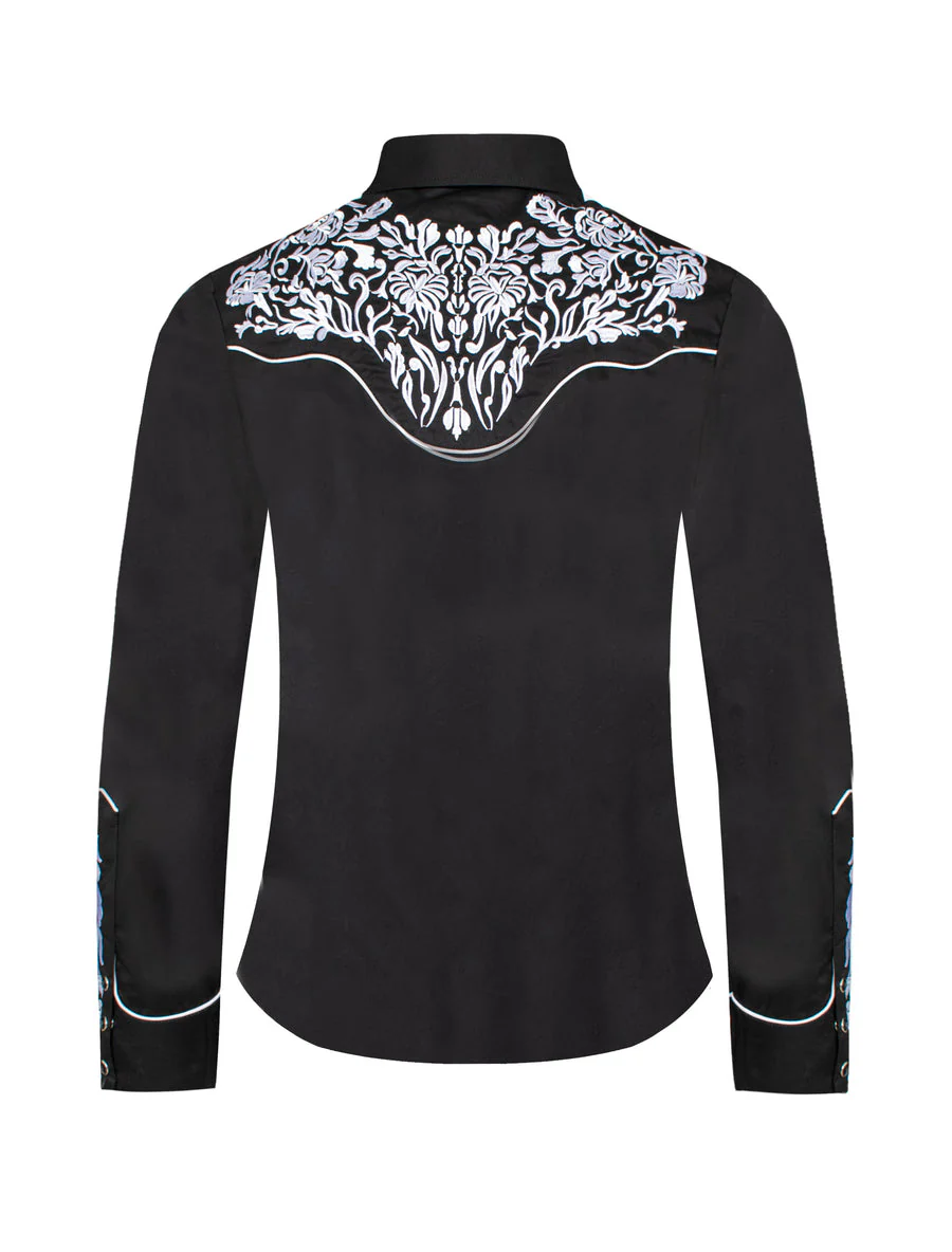 Women’s Western Embroidered Shirts-LS500-516 - Image 3