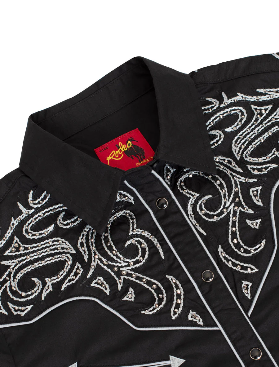 Women’s Western Embroidered diamond studded Shirts-LS500D-527 - Image 3