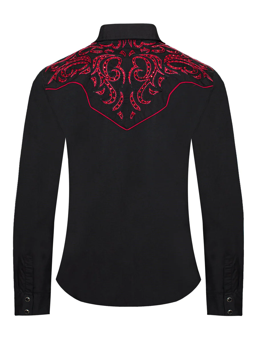 Women’s Western Embroidered diamond studded Shirts-LS500D-528 - Image 3