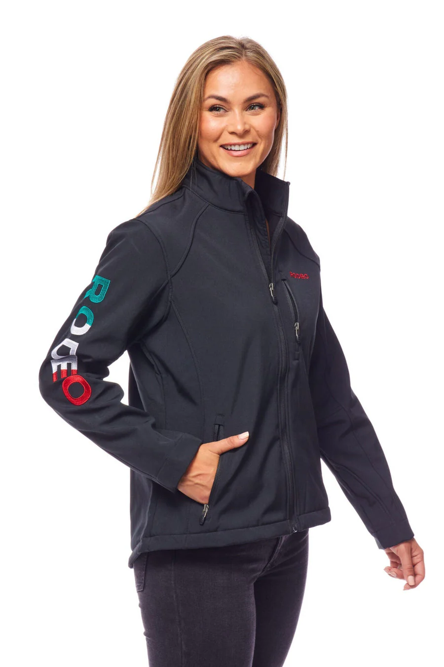 Women's Rodeo Embroidery Sports Jackets -LJ650-EMB-BLKMEX - Image 2