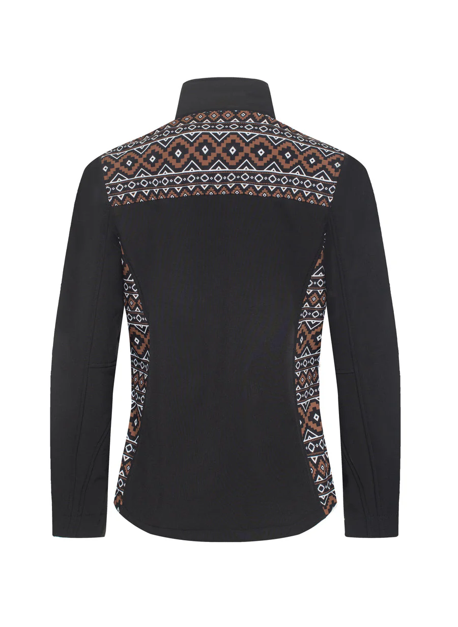 Women's Western Aztec Print Jacket -LJ650EMB-AZ-BLACK-BROWN - Image 2