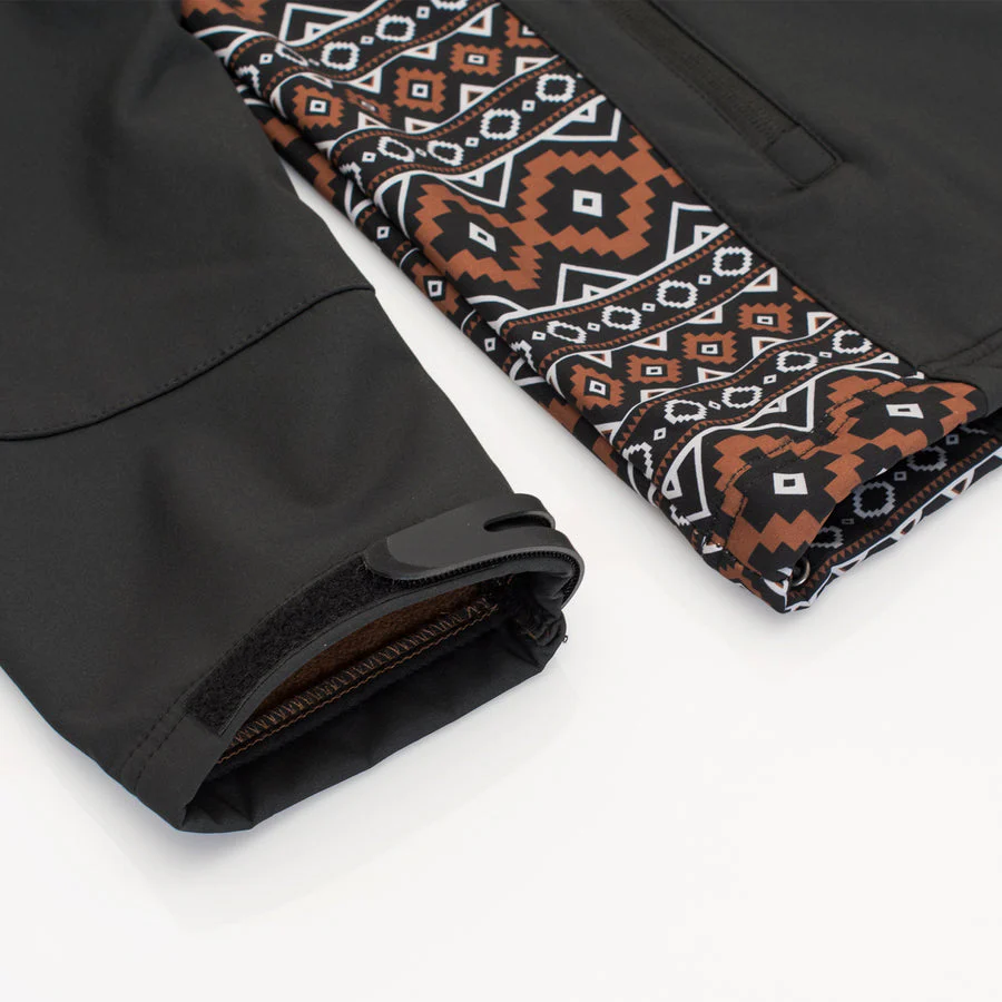 Women's Western Aztec Print Jacket -LJ650EMB-AZ-BLACK-BROWN - Image 3