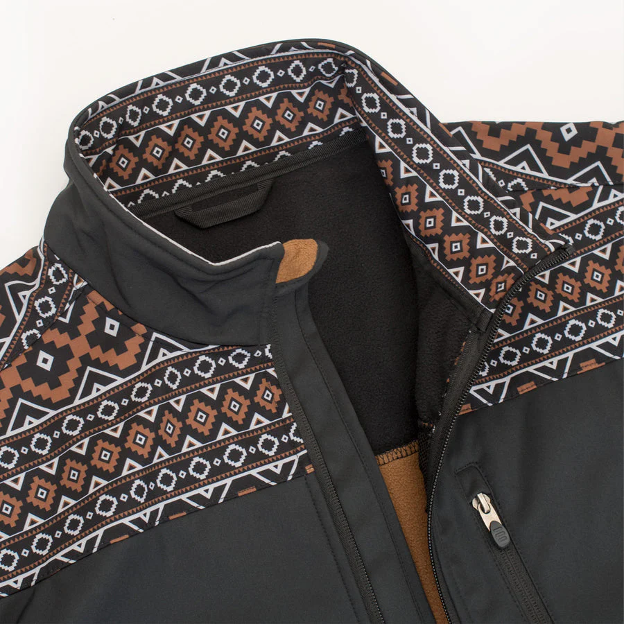 Women's Western Aztec Print Jacket -LJ650EMB-AZ-BLACK-BROWN - Image 4
